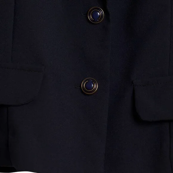 ENDE SA (Spain) Gabardine Viscose Blend Summer Blazer Midnight : L